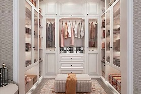 Женская гардеробная комната на заказ в Москве и МО 